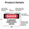 Signmission Flammable Combustible Liquids Danger Sign, Aluminum, 10in W x 7in L, 2PK OS-2PACK-DS-A-710-L-2354 - alternate 7